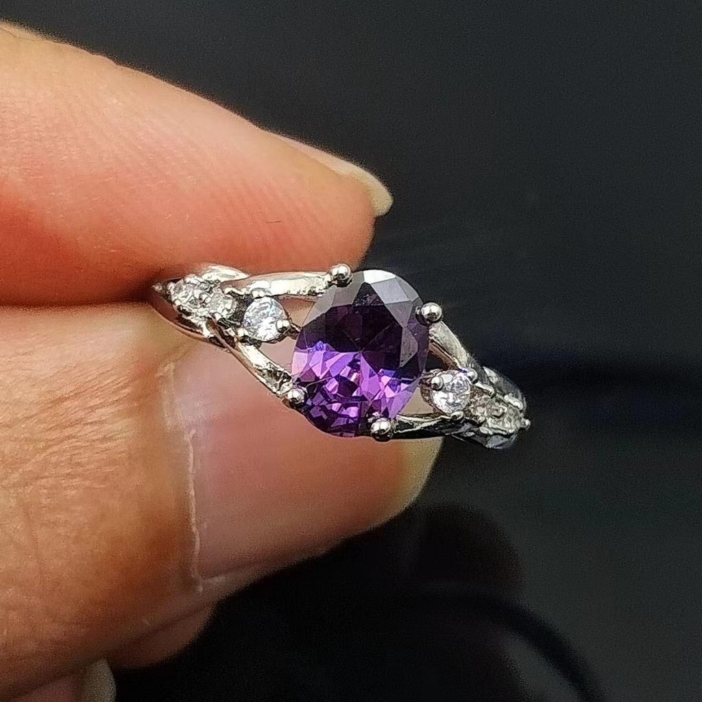 Type Coconut Zir*****Pen Ring Women'S Niche Design Light Luxury Fashion Crystal Ring Hand Jewelry