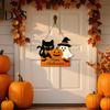 Festive Hanging Decoration for Friends Halloween Door Sign with Hemp Rope Lanyard, Pumpkin Ghost Printed Wooden Plaque, Front Wall Art Porch