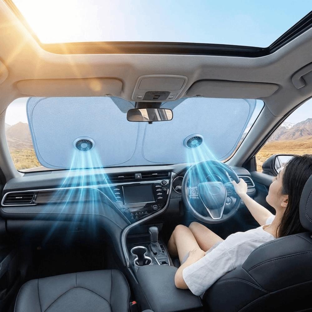 Reflective Fabric Solar Fan Window Sun Protection Device Summer Hot Selling