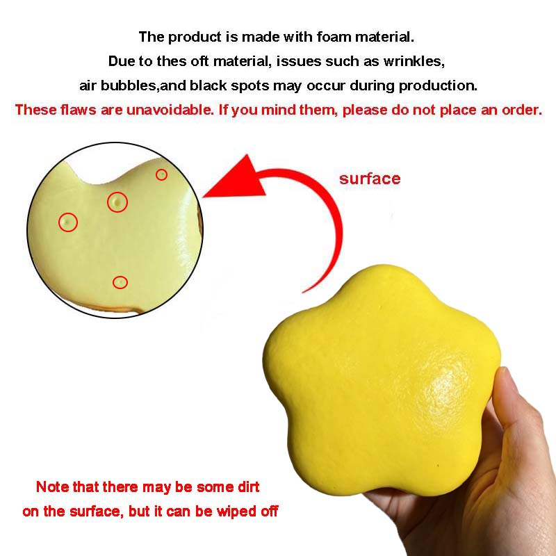 Cute Squishy Yellow Star Fidget Toy Anti-Stress Slow Rising Pinch Squeeze Stress Reliever Funny Pressure Reducer Prop For Adults
