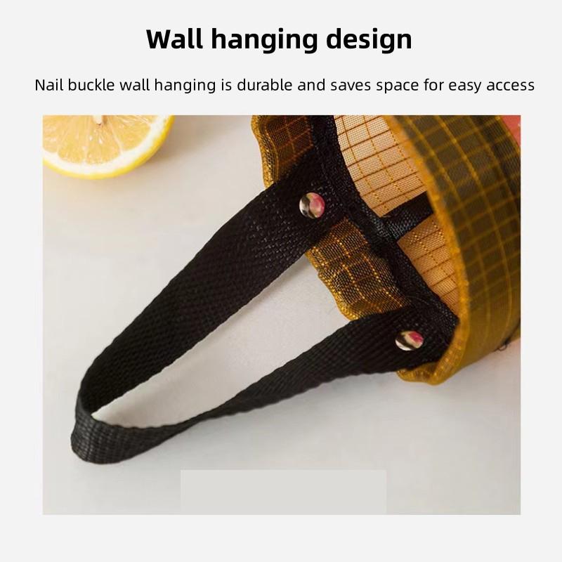 Mesh Hanging Plastic Grocery Bag Holder With Adhesive Wall Hooks Perfect For Kitchen Bathroom Home Storage