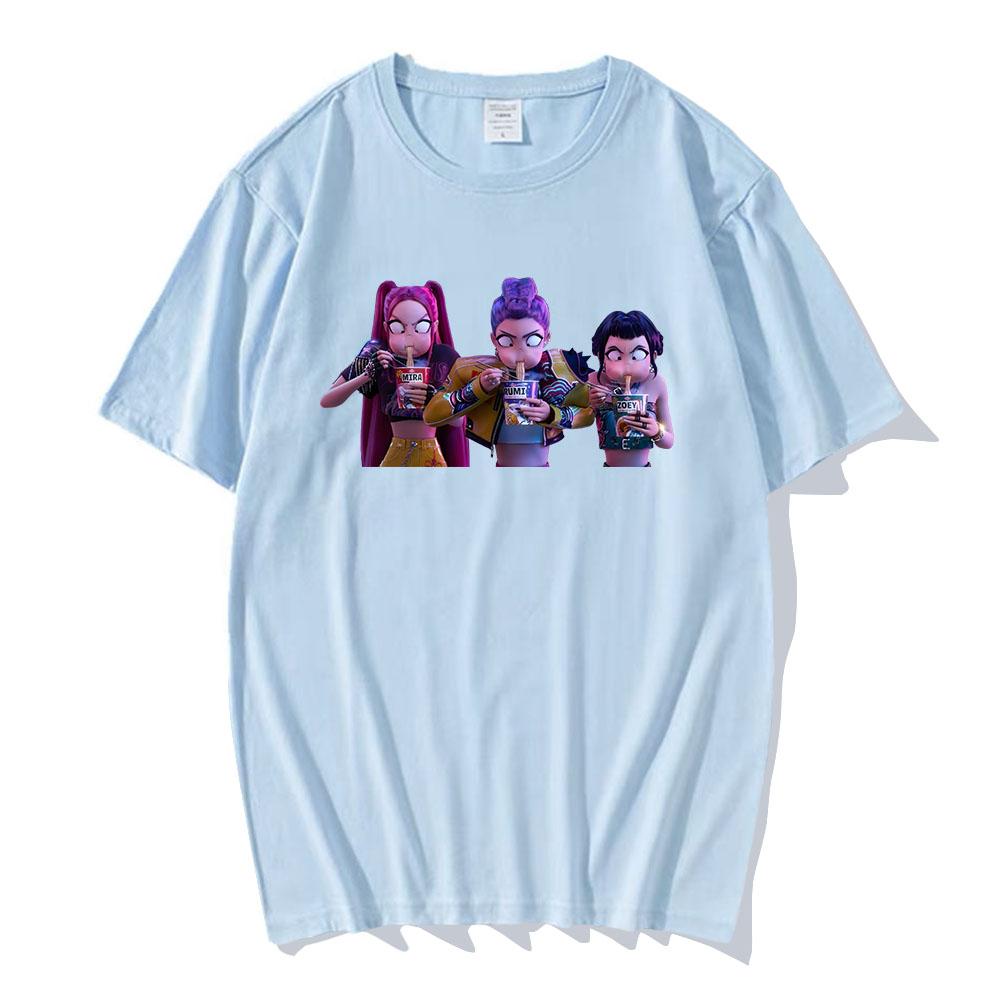 2025 Movie KPop Demon Hunters Tshirts Summer Cotton Loose Male T-shirt Unisex Streetwear Hip Hop Fashion Casual T Shirt Men Tees