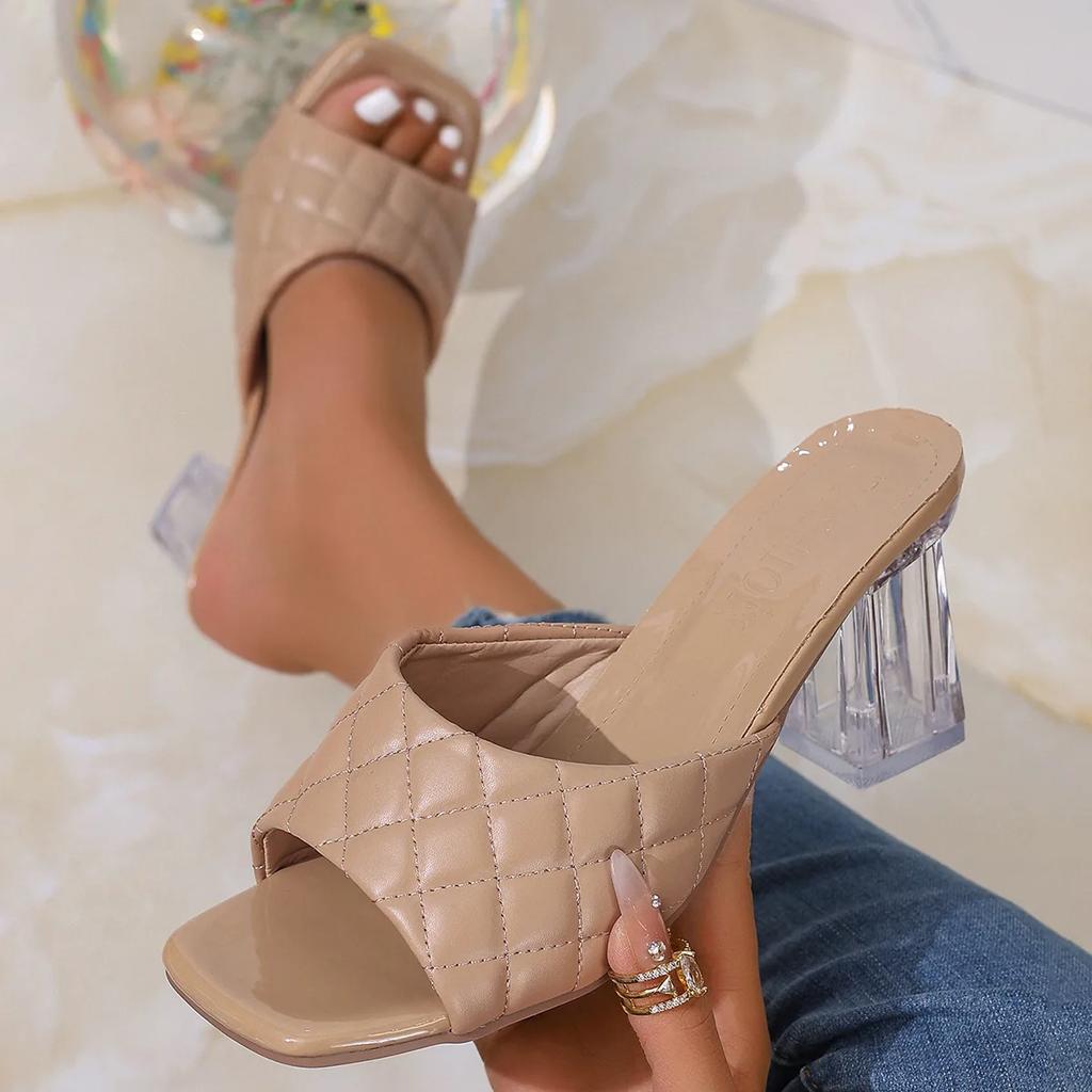 Fashion Summer Slippers Women Fashion Shoes for Women Thick Heel Black Large Sandals Luxury Heel Slippers Zapatos