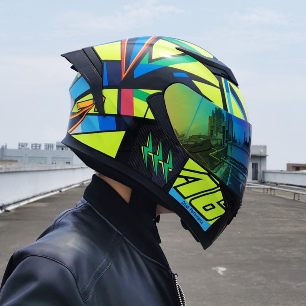 Jiekai Electric Motorcycle Helmet Men's and Women's Full Helmets Double Lenses Full Overlay Street Car Bluetooth Universal In All Seasons