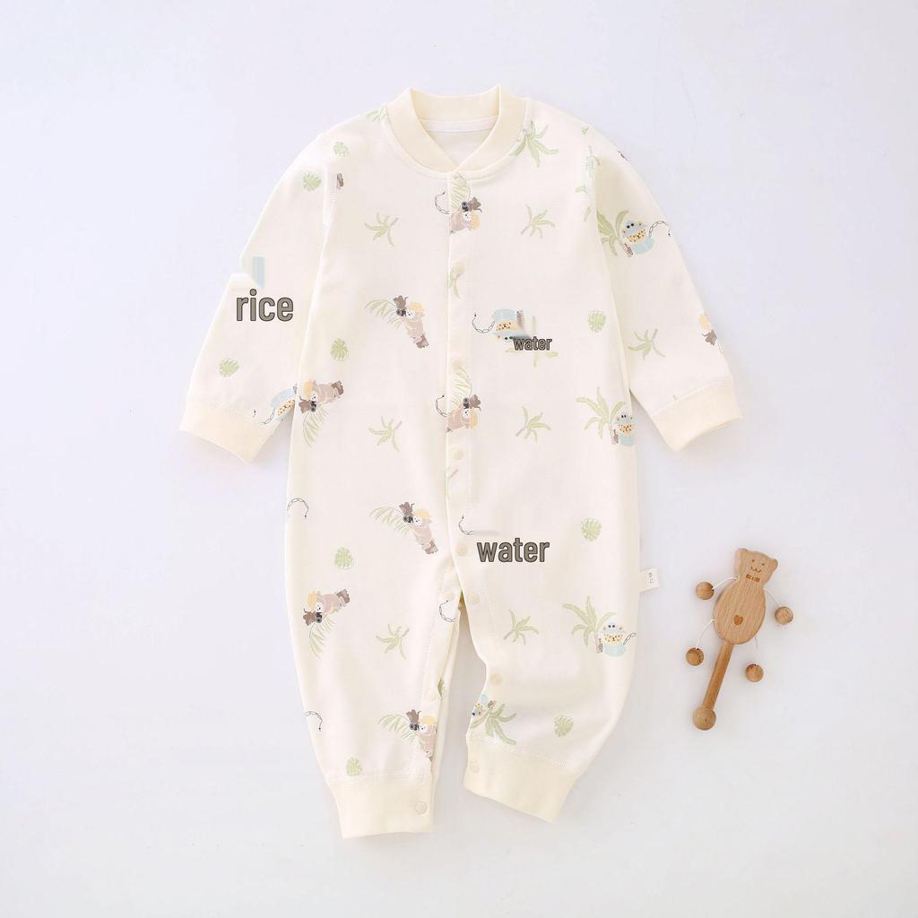 Newborn Pure Cotton Tagless Long Sleeve Romper - Unisex All-Season Bodysuit