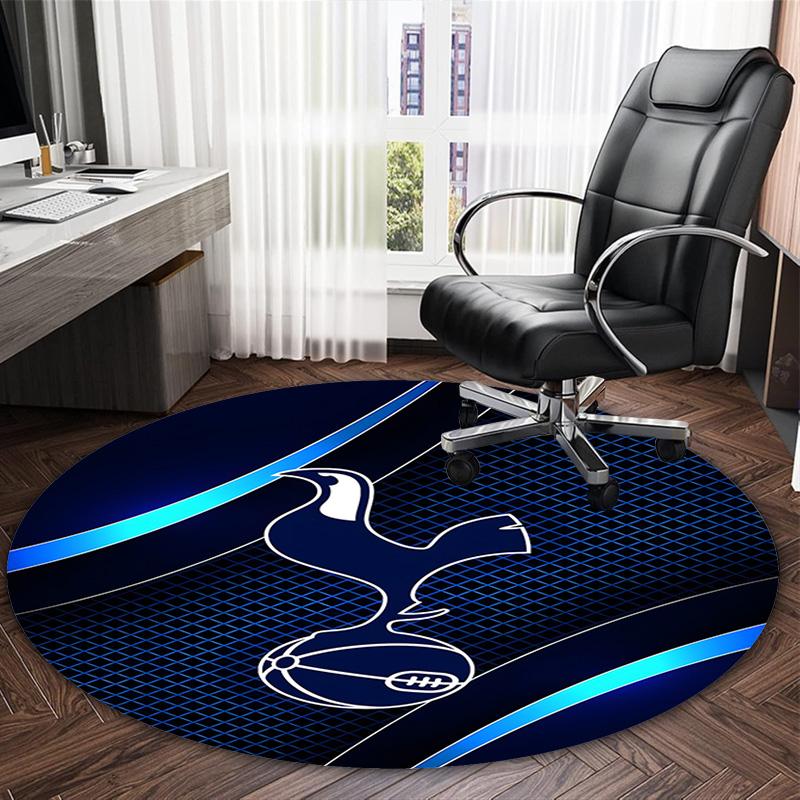 1pc T-Tottenham Hotspur  Carpet, Round Rug, Comfortable, Suitable for Entryways, Living Rooms, Office, And Bedrooms, Christmas Decoration