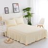 Princess Style Pleated Cotton Bedspread Simple Solid Color Soft Thicken Bedding Sheet