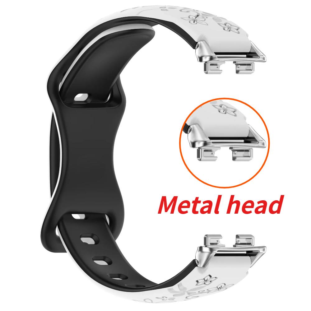 Women Silicone Flower 3D Engraved Strap for Huawei Band 10 9 8 Breathable Comfortable Bracelet Wristband for Huawei Fit4 Fit3 Fit2 Correa Accessories