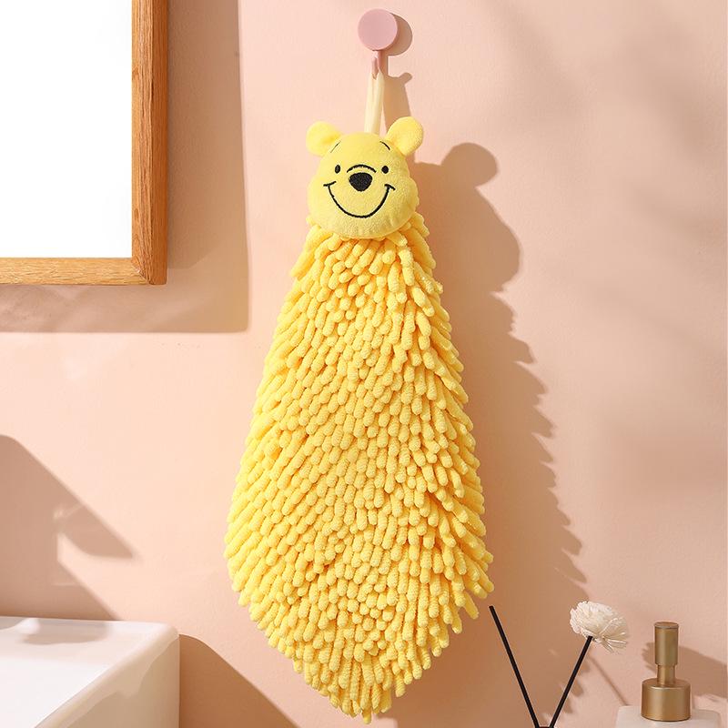 

Шениловое мультяшное детское быстросохнущее впитывающее полотенце для рук - утолщенное, с петлей для подвешивания, для кухни и ванной комнаты. 25x25cm жёлтый