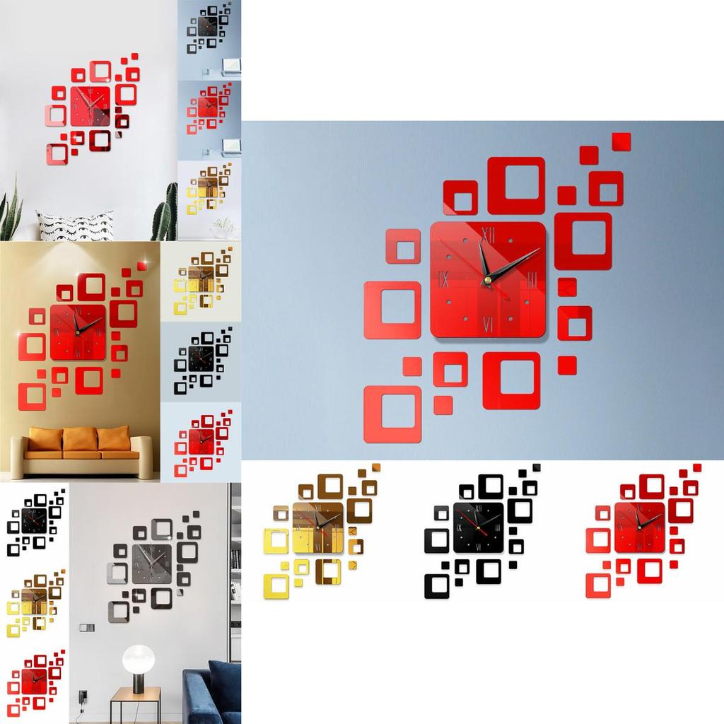 Große 3D DIY Wanduhr Spiegeloberfläche Aufkleber Kunstdesign für moderne Heim- und Bürodekoration