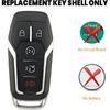 Key Fob Case Shell Fit for Ford Explorer Edge Mustange Fusion 5 Buttons Replacement Keyless Entry Remote Smart Key Fob Cover Casing with Button Pad &