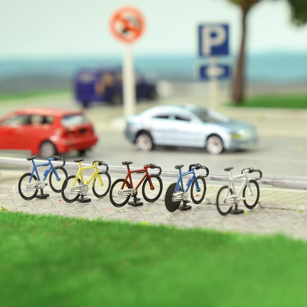 HO gauge 20 bicycle models and 4 parking racks bicycle railway model layout diorama supplies C8702 1/87