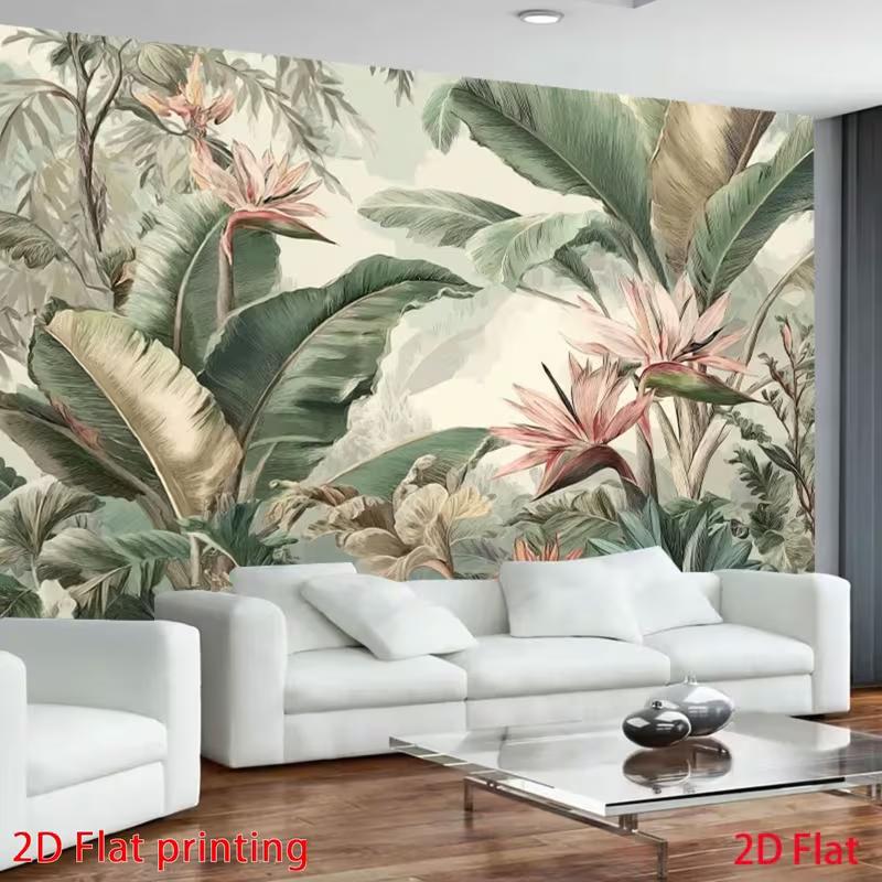 

2D Retro Botanical Jungle Backdrop for Calm, Natural and Minimalist Style Photography 47.2x31.5inch/120*80cm