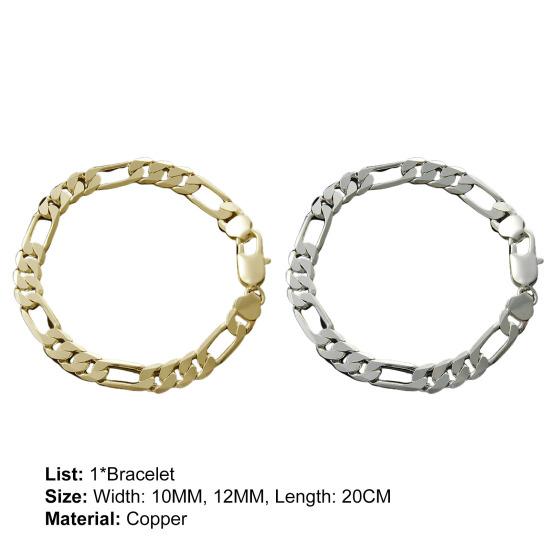 Men Bracelet Chain Hip Hop Jewelry Electroplating Bright Luster Bangle Birthday Gifts