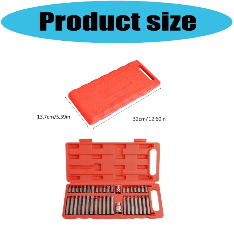 Pack of 40 Alloy Steel Socket Wrench Set Featuring High Hardness and Wear Resistance for Multiple Repair Applications