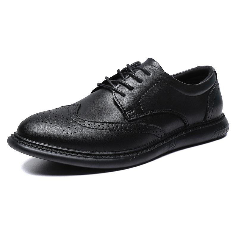 Men's Shoes Brock Shoes Business Fashion Trend Casual Shoes Dress Leather Shoes Low Top Embossed Cowhide Surface Large Size