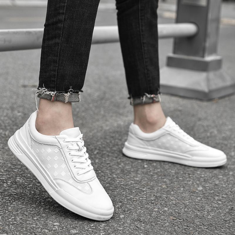 Mode Herren Echtleder Flache Freizeitschuhe 2024 Neue Leichte Sneaker Atmungsaktive Sportschuhe Schuhe Alleskönner Herren Tennisschuhe