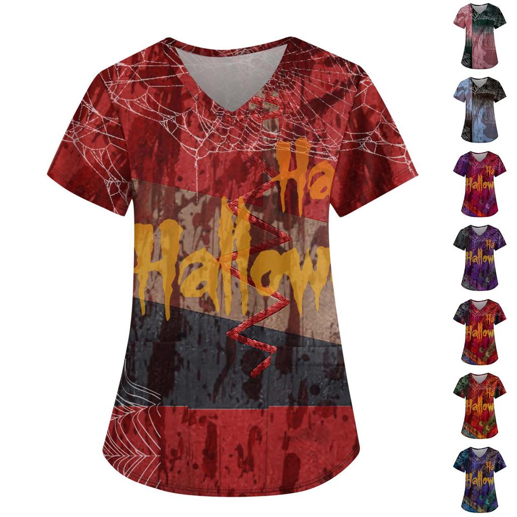 Dámské topy s krátkým rukávem volné topy velké velikosti ležérní topy s výstřihem do V krátký rukáv ležérní letní trička Dámské topy trička Pracovní oblečení