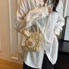 Yogodlns Stroh Handgefertigt Sommerurlaub Gewebt Damen Floral Dekor Kleine Umhängetasche Böhmisch Strand Reise Korb Crossbody Taschen