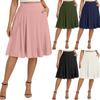 Women's High Waist A-Line Pleated Skirt with Pockets for Work Commute