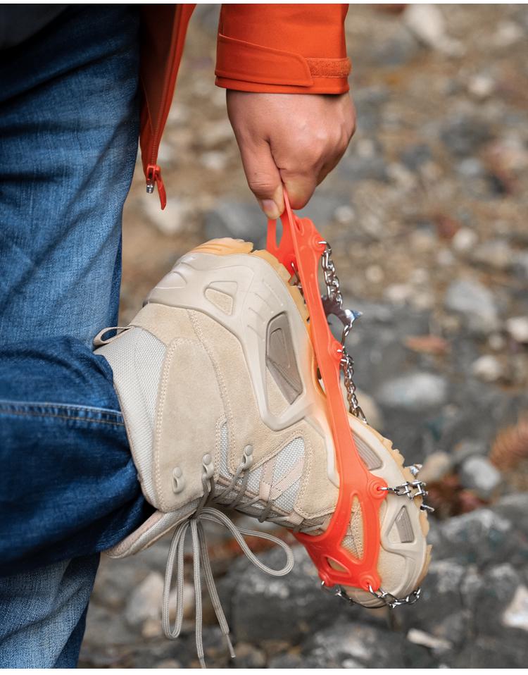 13-Zahn Schneekrallen Steigeisen aus Edelstahl: Verstärkte Anti-Rutsch-Ketten für Eisklettern