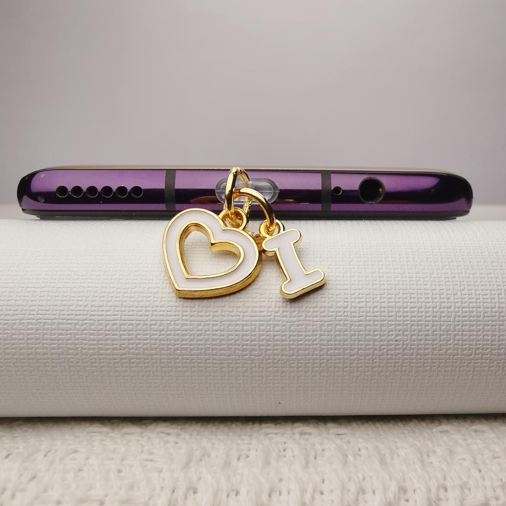 Love Letter A-M Phone Dust Plug, 26 Uppercase Letters Phone Charms, Phone Accessories, DIY Phone Decoration