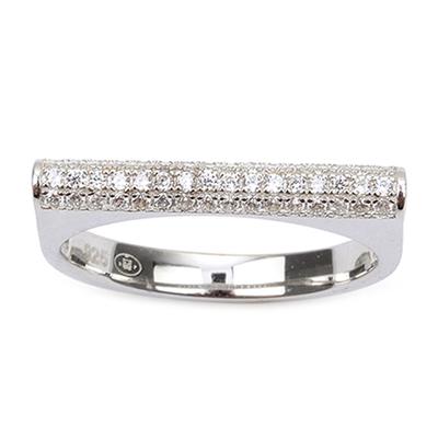 Silverring 'Sissi' silvervit (rhodinerad) - 3 mm