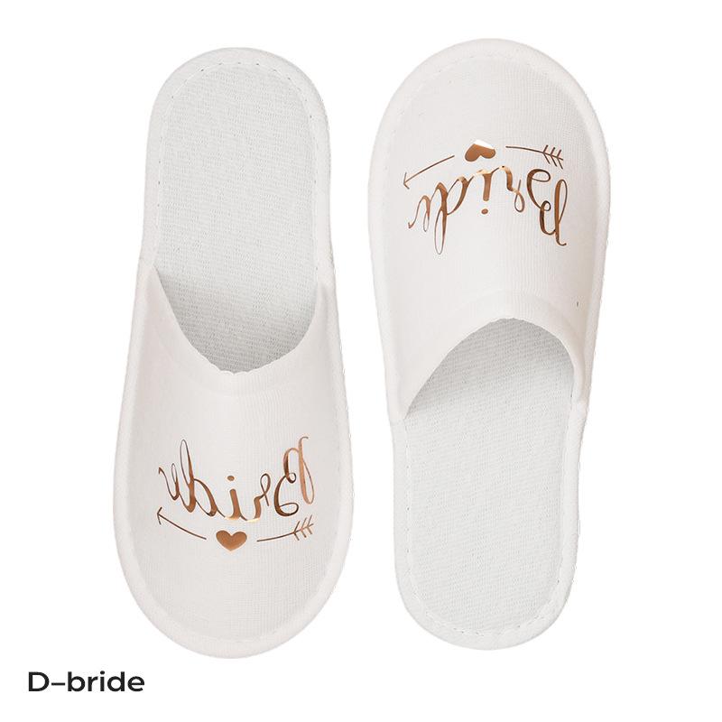 Fashion Bride Bridesmaid Slippers,Wedding Party Disposable Slippers Bridal Party Slippers Set, Lightweight Cozy Soft Sole Flats