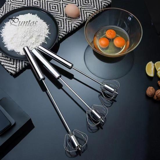 Półautomatyczna trzepaczka do jajek ze stali nierdzewnej, ręczny mikser do spieniania mleka, trzepaczka do szybkiego mieszania, ubijania i ubijania
