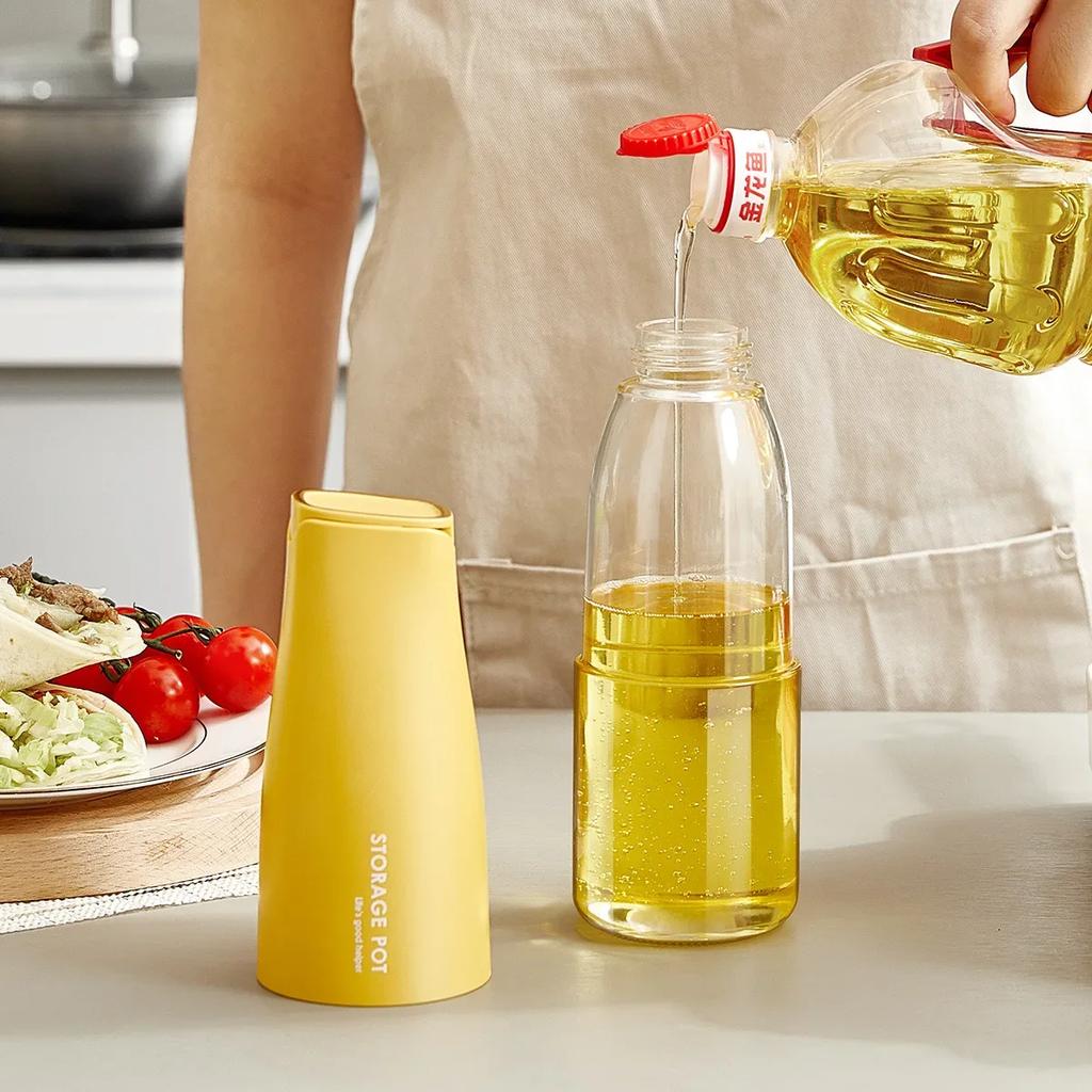 500ML Oliera Bottiglia Dispenser Bottiglia Salsa Bottiglie di Vetro per Conservazione Spezie Spray Olio di Vetro Aceto Strumenti Creativi per la Cucina