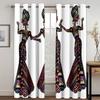 Moderne minimalistische afrikanische Frauen abstrakte Kunst Sonnenschutzvorhänge 2 Paneele Wohnzimmer Schlafzimmer Balkon Küche Dekorative Vorhänge