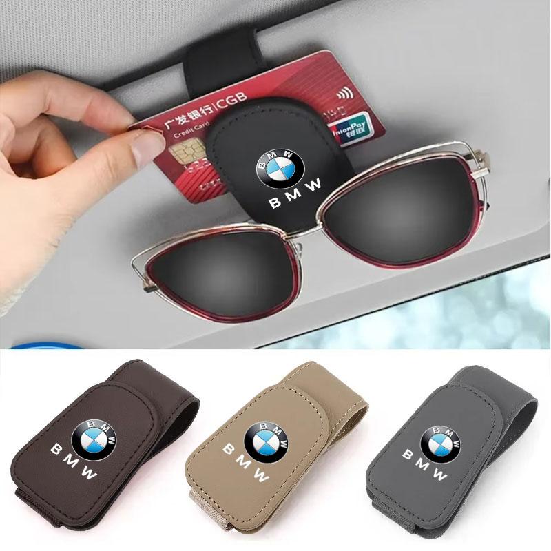 Car Glasses Clip Multifunction Sun Visor Leather Eyeglasses Clip For BMW M e46 e90 e60 f30 f10 e39 e36 g20 g30 f20 Accessories djbf00