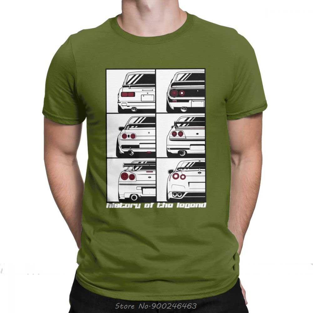 Herren GTR Skyline Geschichte T-Shirt Autos Motoren Japan Jdm Datsun Baumwollkleidung Kurzarm T-Shirt Übergröße T-Shirt Tees Streetwear