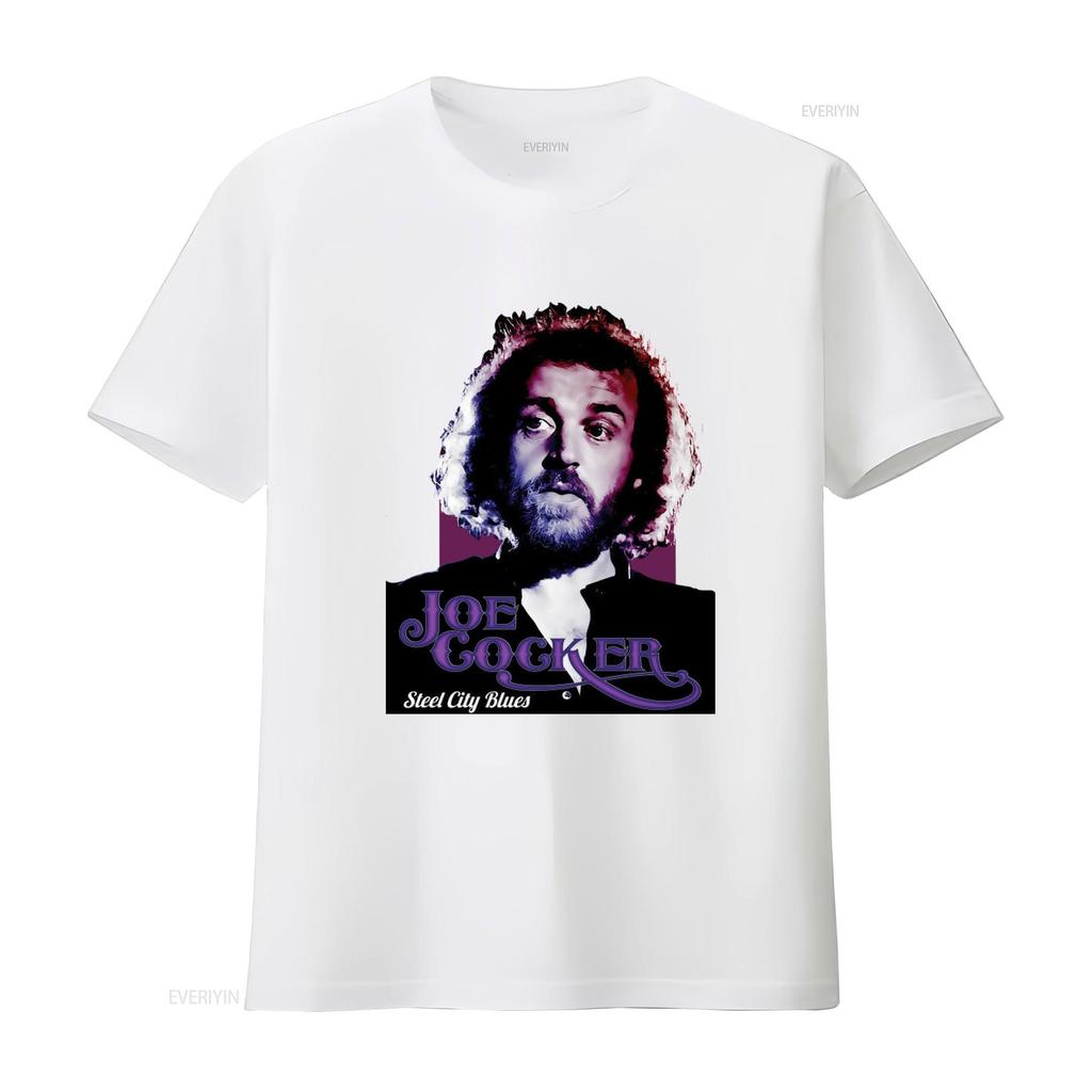 Joe Cocker Steel City Blues T Shirt 100 Cotton Sizes for Men and Women Vintage Washed Stylish Streetwear Versatile Homme