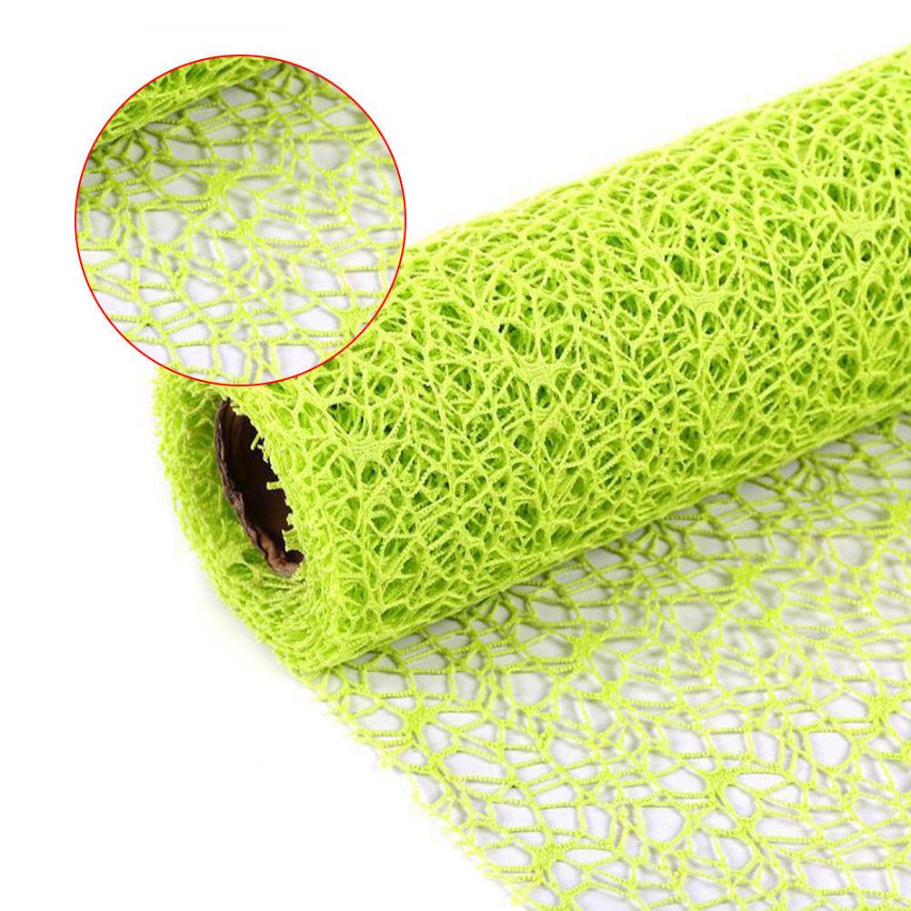 Bright Green Jacquard Net Yarn Roll Kindergarten DIY Gauze Roll Gift Wrapping Party Decoration Backdrop Door Curtain DIY