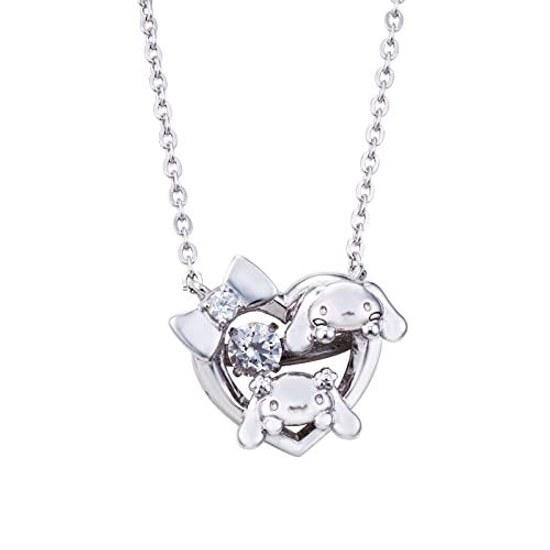 Cinnamoroll Dancing Stone Necklace Open Heart Silver 925 Cubic Zirconia.