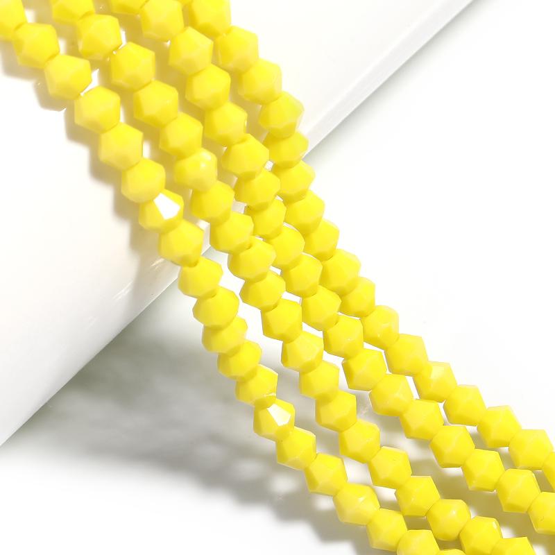 Apx 95pcs/Strand 4mm Shiny Crystal Beads Bicone Beads Faceted Glass Beads Loose Spacer Beads for Bracelet DIY Jewelry Making