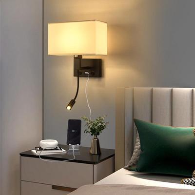 Severské LED nástěnné světlo na postel do obývacího pokoje, ložnice, noční lampička s USB rozhraním, vypínačem, vnitřní dekorace, nástěnná světla