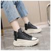 Modne damskie buty casual high-top, modne sznurowane damskie sneakersy, jesienne buty na grubej podeszwie, podwyższające, seksowne buty damskie, zapatillas de mujer