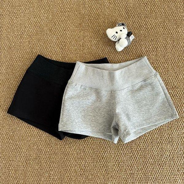 High-Waisted Gray Hot Pants: Slimming, Leg-Lengthening Cotton Sports Shorts for Spicy Girls - Casual Summer Wear