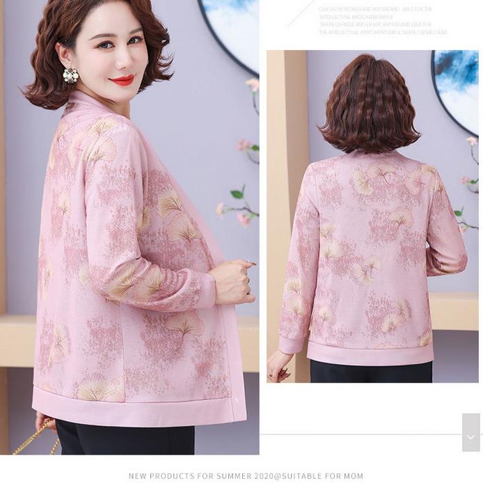 2PCS Knitted Tops Set Women Thin Knitted Cardigan Printed Short Sleeve Knitted T-Shirt Plus Size Open-front Knitted Jacket T-Shirt Outfits