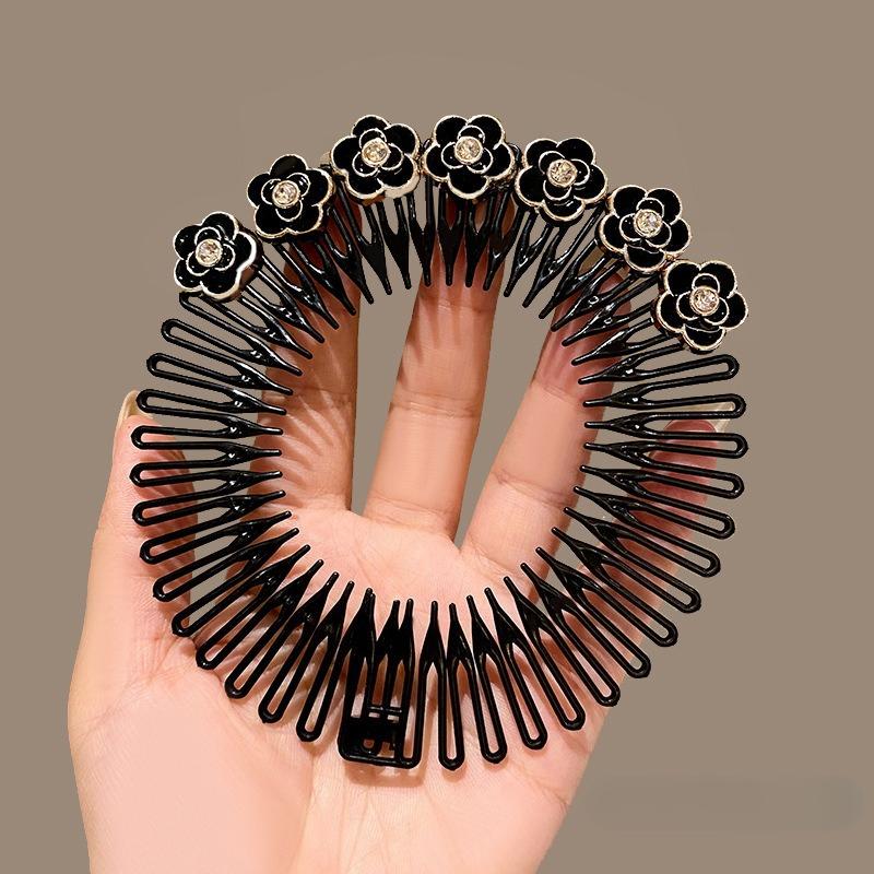 Rozciągliwy elastyczny grzebień zęby plastikowe opaski z pełnym kółkiem obręcz do włosów klips do włosów opaska do mycia twarzy naprawiono akcesoria do stylizacji włosów