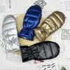 1 paar winterfietshandschoenen winddicht verdikt warm waterdicht unisex zacht koudebestendig effen kleur buitensport skihandschoenen