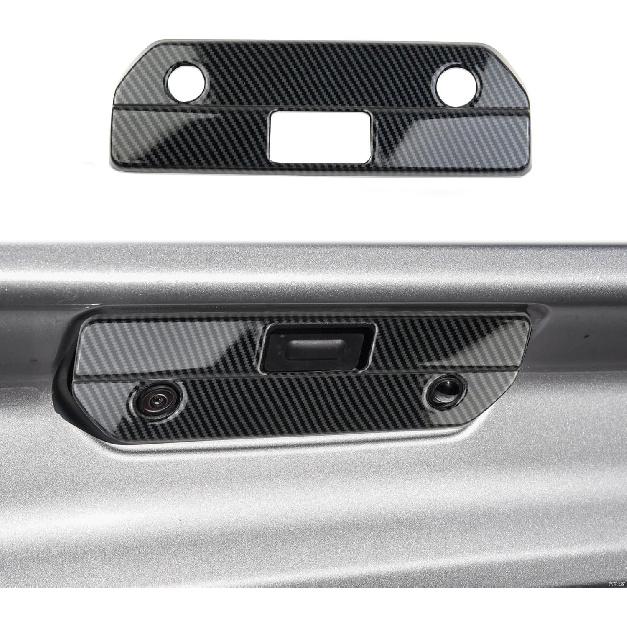 Carbon Fiber Trunk Rear Door Handle Trim Cover for 2019-2026 GMC Sierra/Chevy Silverado 1500 2500 3500HD (Type 2)