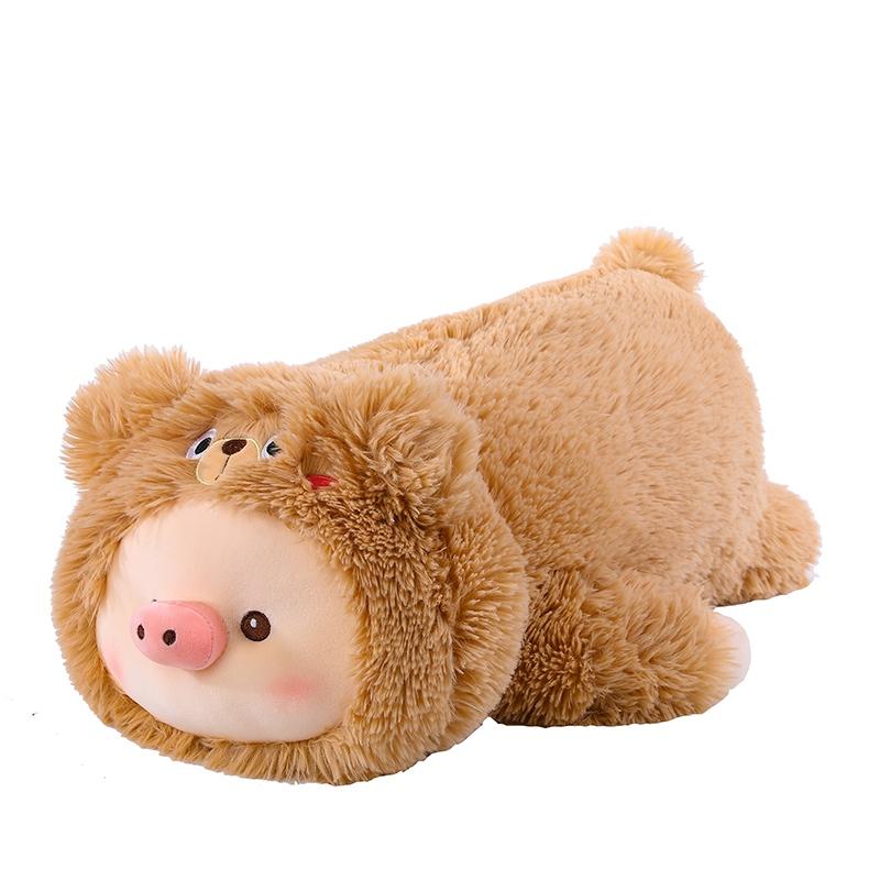 

Adorable Animal Pig Plush Playthings Gentle Stuffed Pig Cartoon Turn Into Dinosaur Rabbit Doll Sofs Home Decor Sleeping Pillow Birth Date Present 65cm
