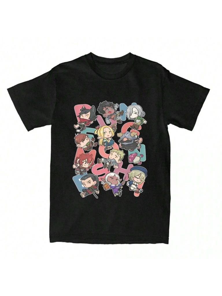 Dungeon Meshi T-Shirt Adult Delicious In Dungeon Manga Pure Cotton T-Shirts O Neck Novelty Tee Shirt Hot Oversize Wounisex unisex