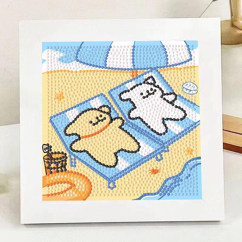 Ins Line Puppy Diamond Painting DIY Cute Cartoon Handmade Educational Gift for Kids