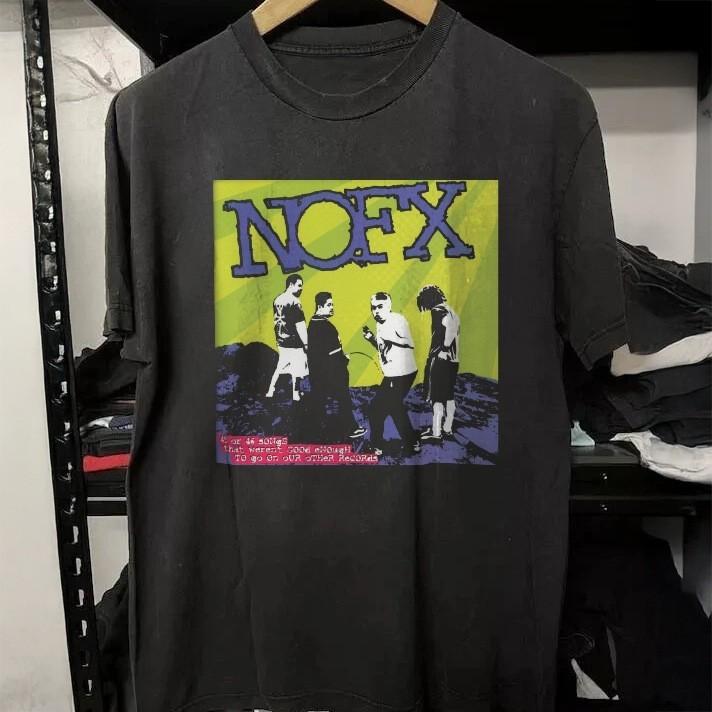 HOT! NOFX 45 Or 46 Songs Album Cover Black Heavy Cotton T-Shirt XXXXL
