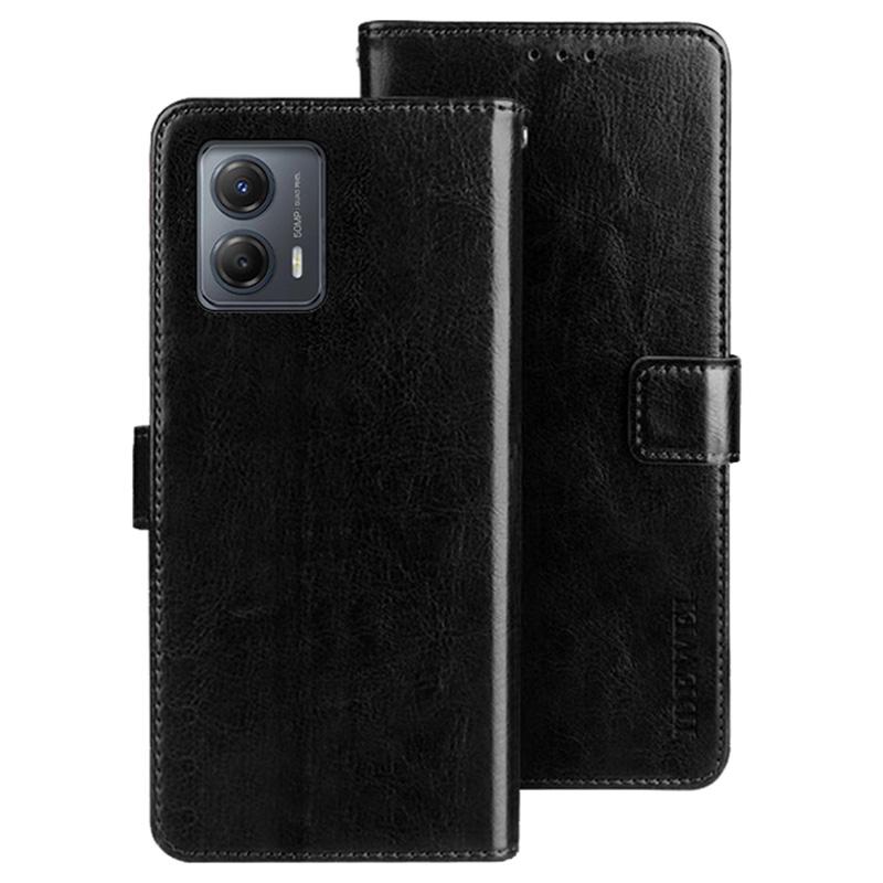 

IDEWEI For Motorola Moto G53 5G/G23 4G/G13 4G Anti-Scratch PU Leather Flip Phone Cover Protective Case Stand Feature Crazy Horse Texture Wallet Black