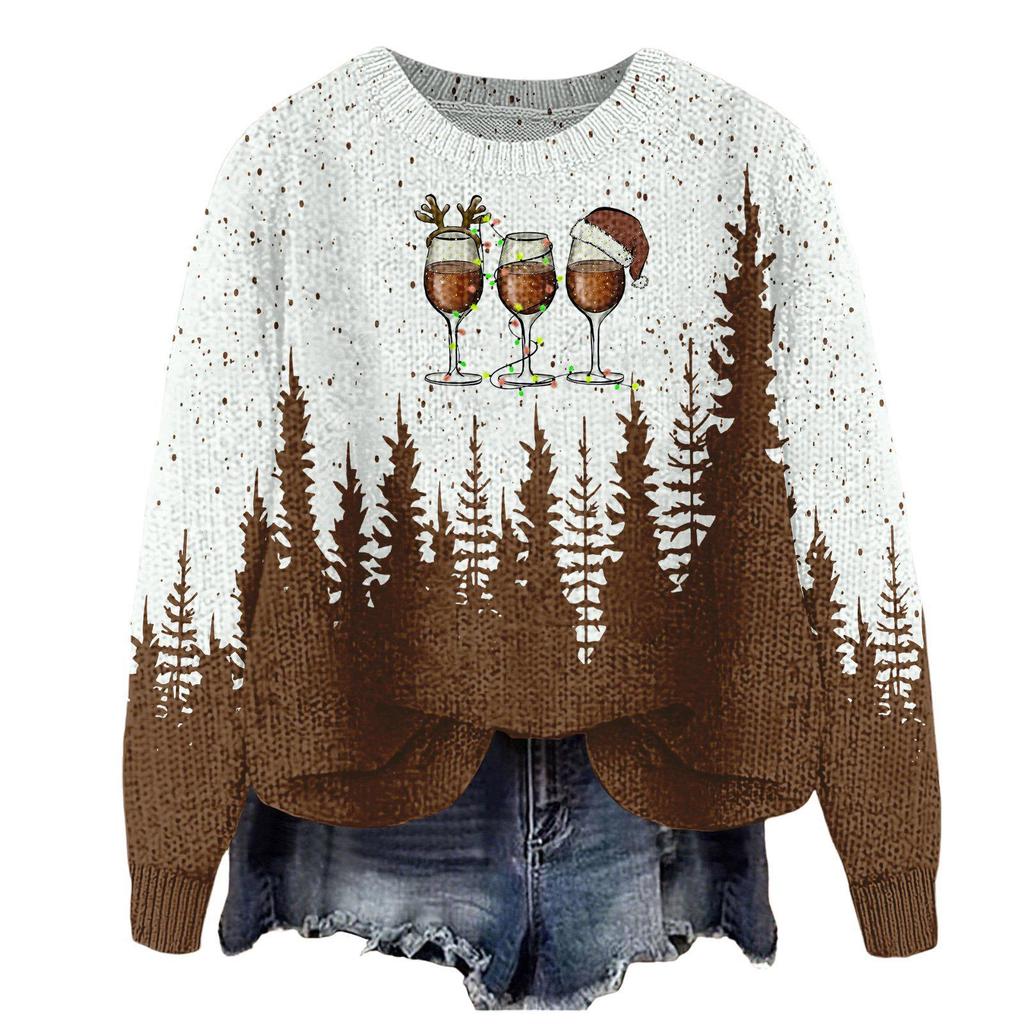 ZJW908-YT2 3D Print Christmas Pullover Sweater
